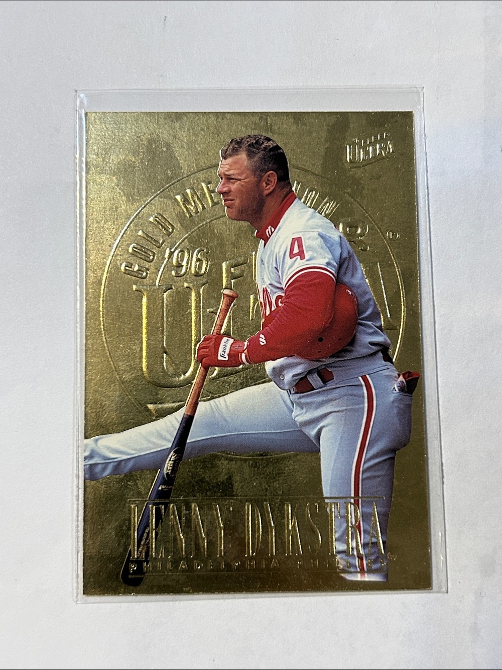 1996 Fleer Ultra Lenny Dykstra Gold Medallion parallel #519 baseball card
